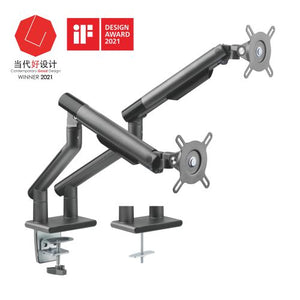 COSMAS Slim Aluminum Spring-Assisted Dual Monitor Arm